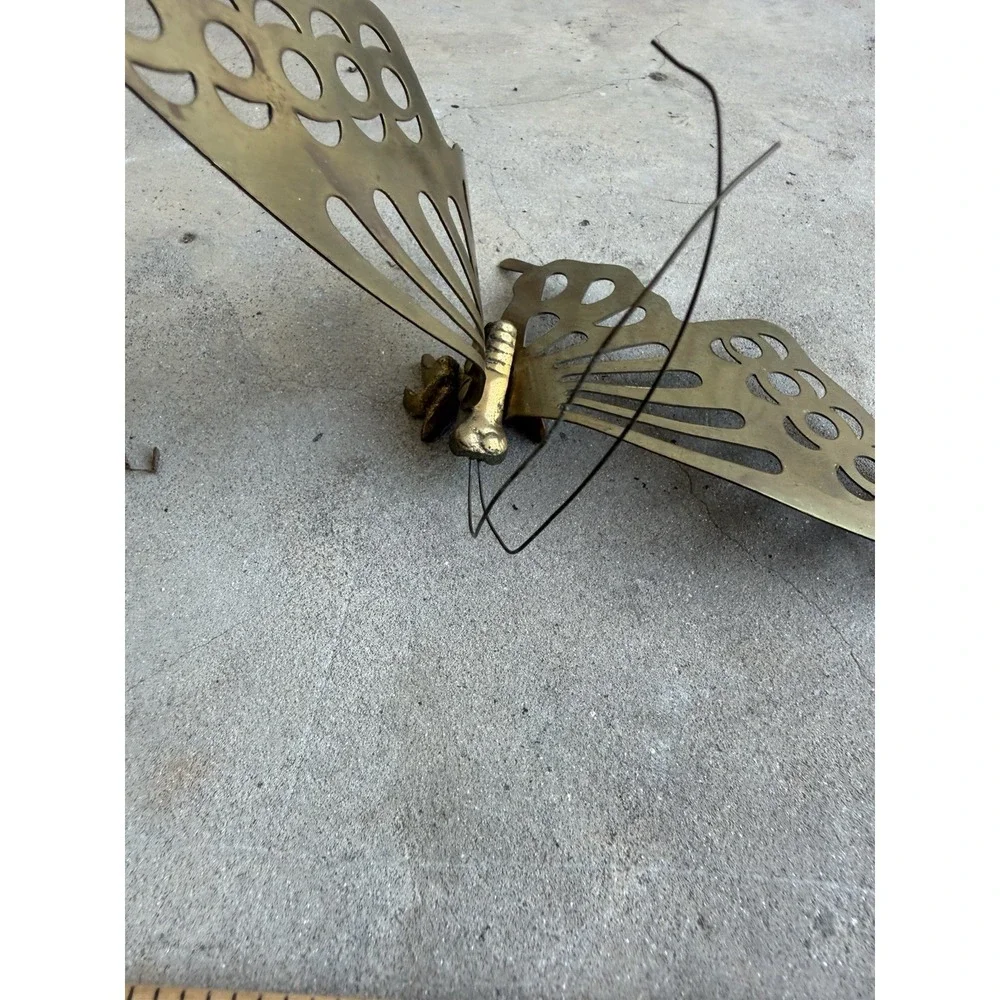vintage 1970s brass butterfly wall Art  decor Set Of 2 Made In Korea